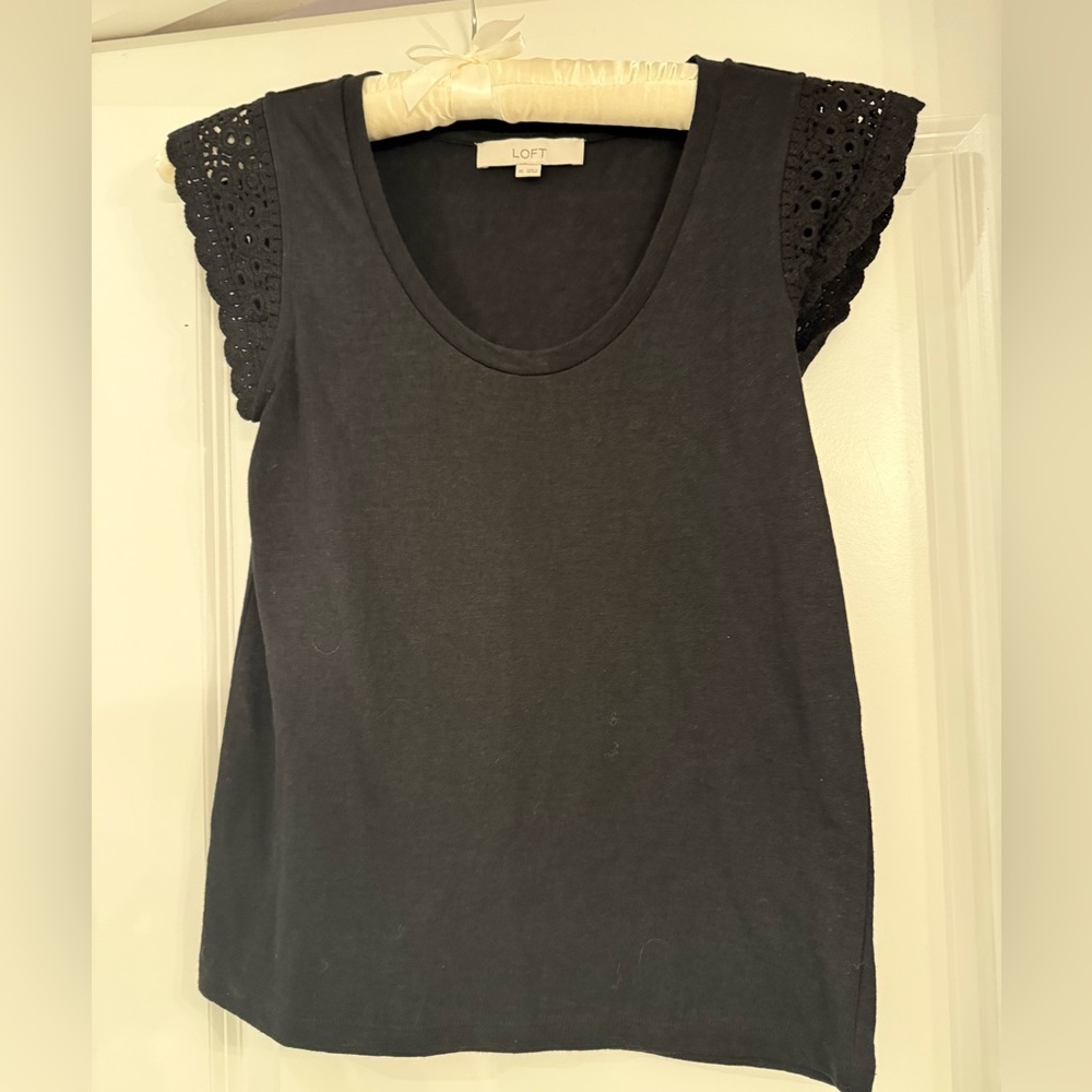 LOFT Crochet Sleeve Tee